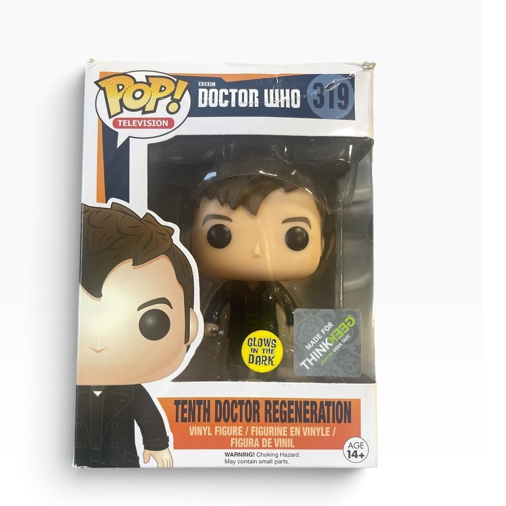 Funko Pop Doctor Who Tenth Doctor Regeneration 319 ThinkGeek Glow In The Dark